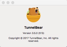 TunnelBear 3.5 : About Window