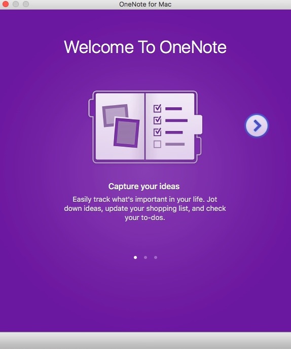 Microsoft OneNote 16.9 : Welcome Window