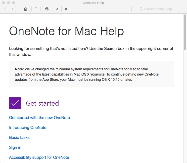 onenote for mac os