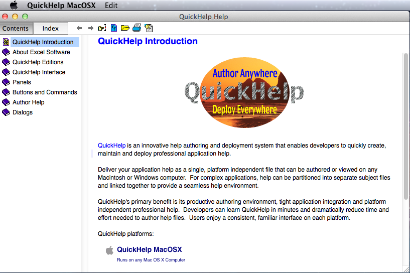 QuickHelpRT 3.0 : Main window