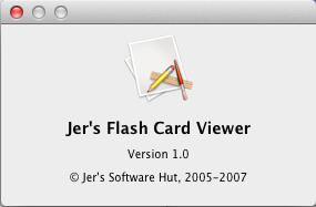 Jers Flash Card Viewer 1.0 : About Window