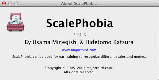 ScalePhobia 1.5 : About Window