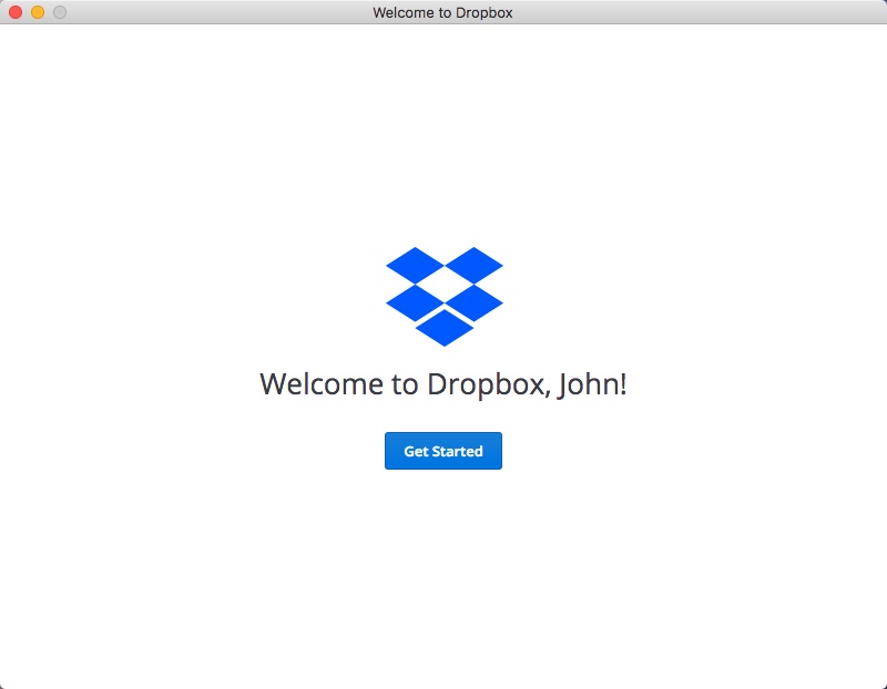 Dropbox 40.4 : Welcome Window