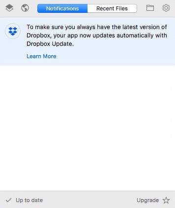 Dropbox 40.4 : Notifications Window