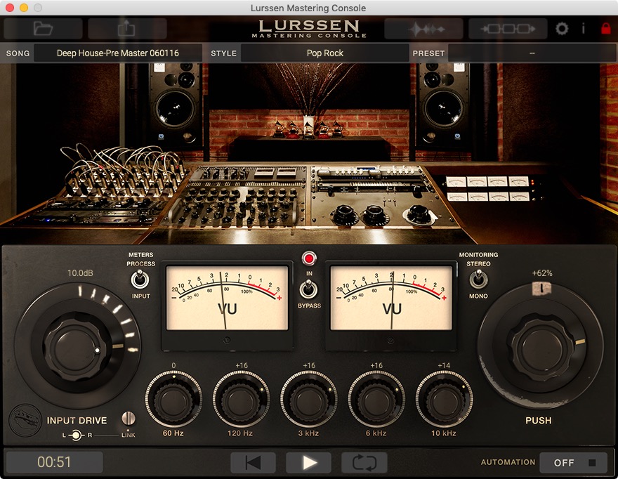 Lurssen Mastering Console 1.1 : Main Screen