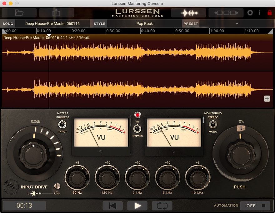 Lurssen Mastering Console 1.1 : Waveform View