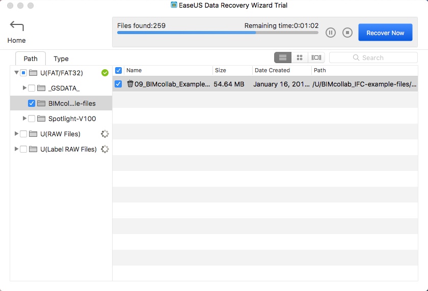 EaseUS Data Recovery Wizard 11.0 : Scanning USB Drive