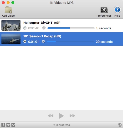 4k Video to MP3 2.4 : Converting Videos