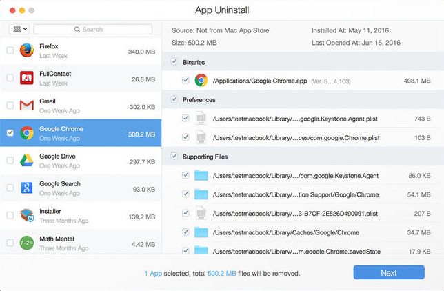 App Uninstall 2.0 : Main window