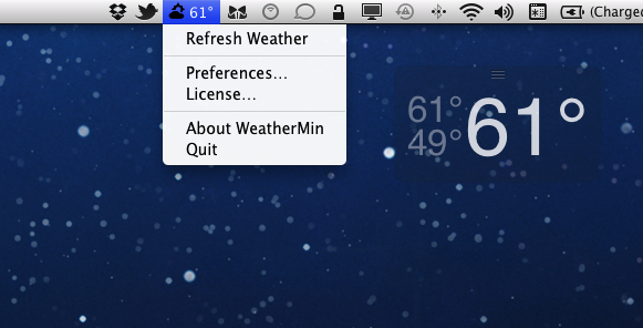 WeatherMin 1.2 : Main window