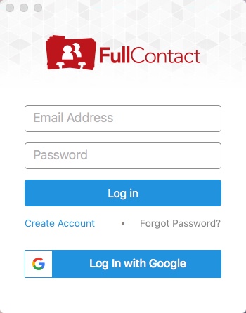 FullContact for Gmail 17.1 : Login Window