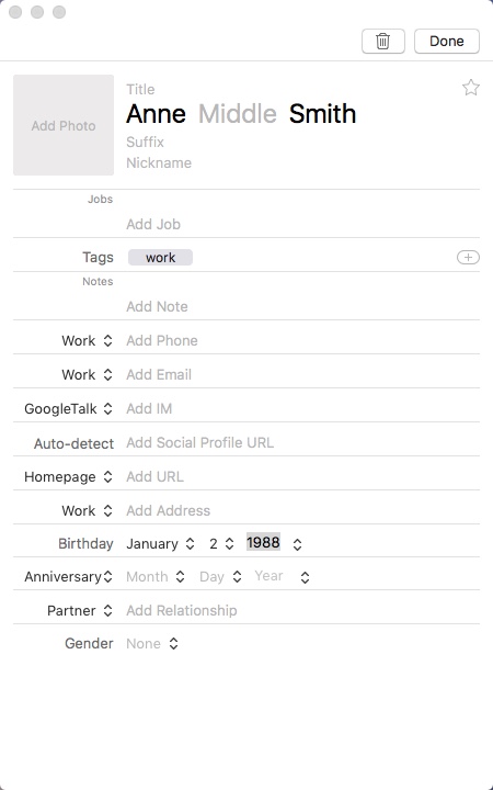 FullContact for Gmail 17.1 : Adding New Contact Info