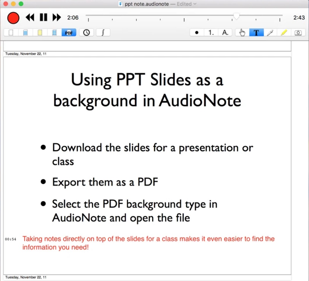 AudioNote - Notepad and Voice Recorder 6.9 : PowerPoint Slide as Note