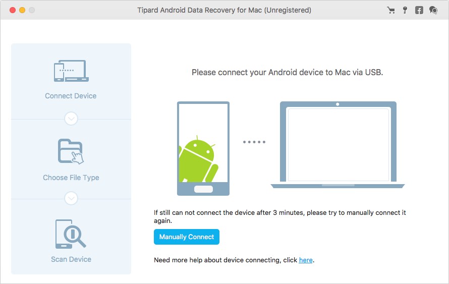 Tipard Android Data Recovery for Mac 1.1 : Main Window