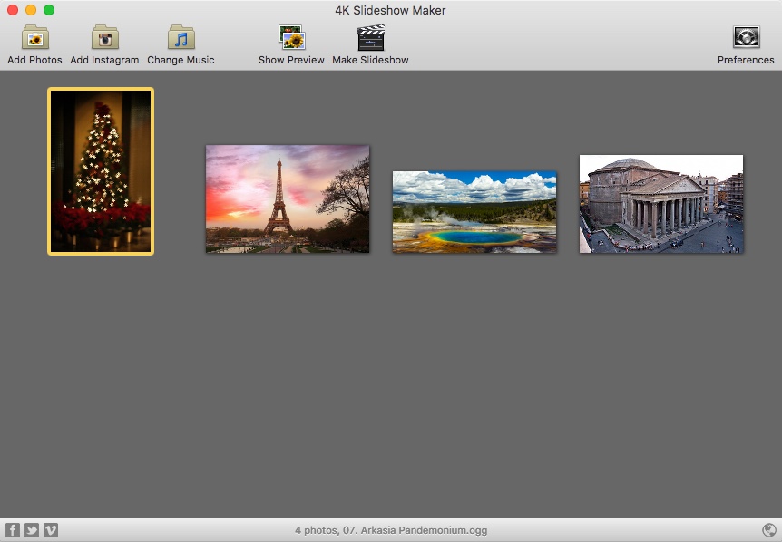 4K Slideshow Maker 1.7 : Main Window