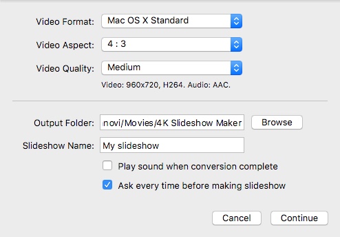 4K Slideshow Maker 1.7 : Configuring Export Settings