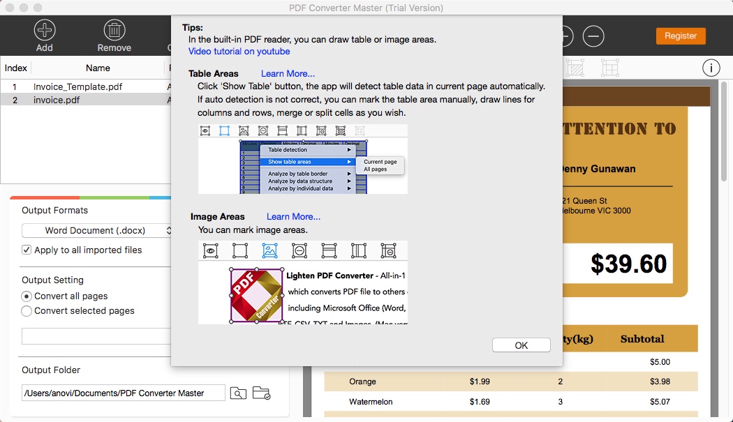 PDF Converter Master 6.0 : Tips Window