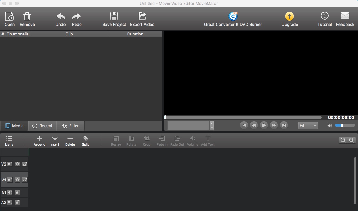 Movie Video Editor MovieMator 2.4 : Main window