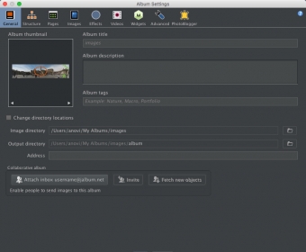 Configuring Album Settings