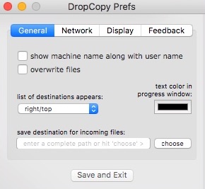 DropCopy 2.0 : Preferences Window