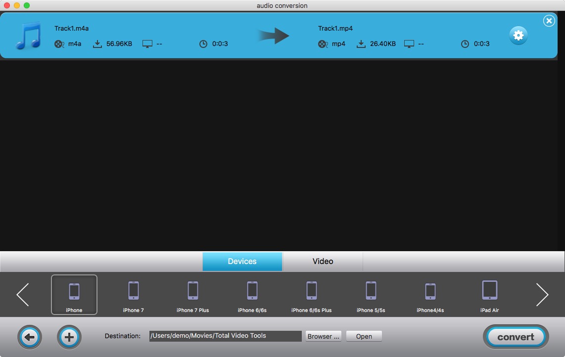 Total Video Tools 1.2 : Audio Conversion