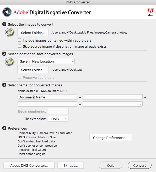 adobe dng converter for mac os 10.9.5