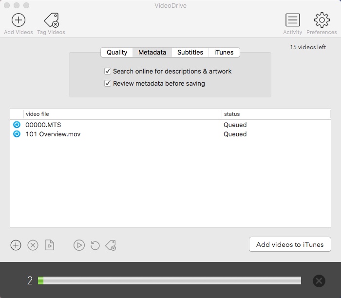 VideoDrive 3.7 : Main Window