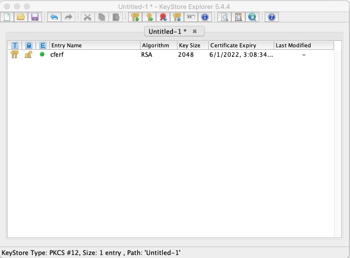 KeyStore Explorer 5.4 : Main Screen