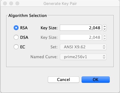 KeyStore Explorer 5.4 : Generate Keypair