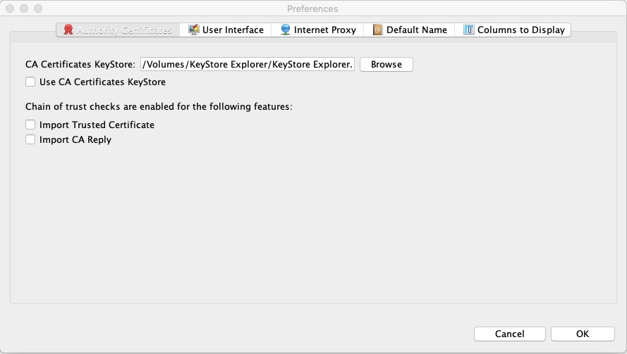 KeyStore Explorer 5.4 : Preferences