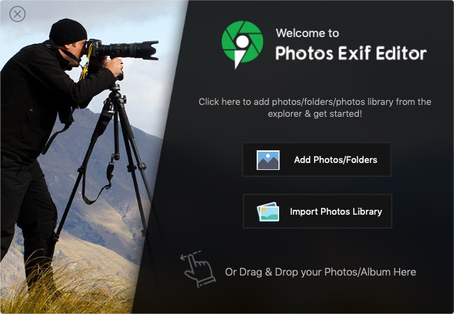 Photos Exif Editor 2.1 : Welcome Screen