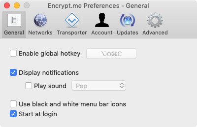 EncryptMe 4.2 : General Preferences 