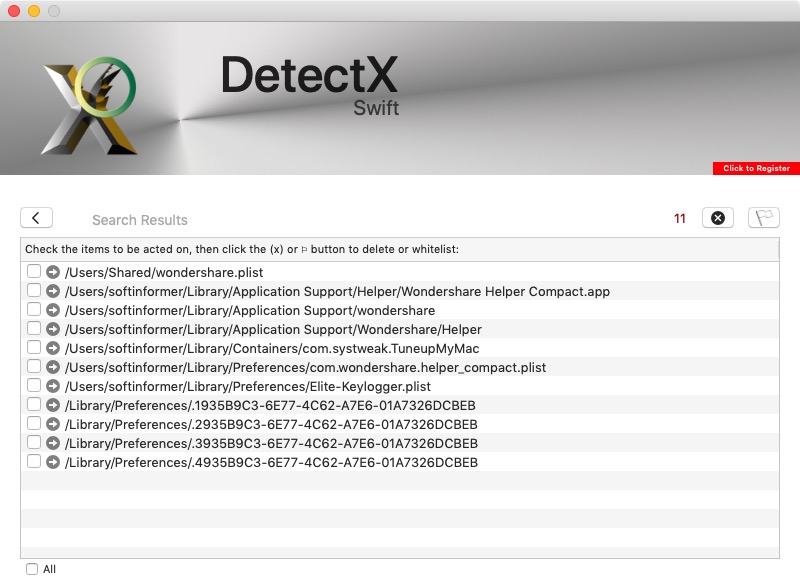 DetectX Swift 1.0 : Search Results