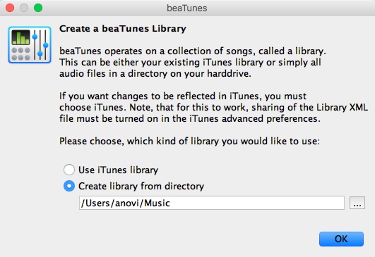 beaTunes 5.1 : Creating New Library