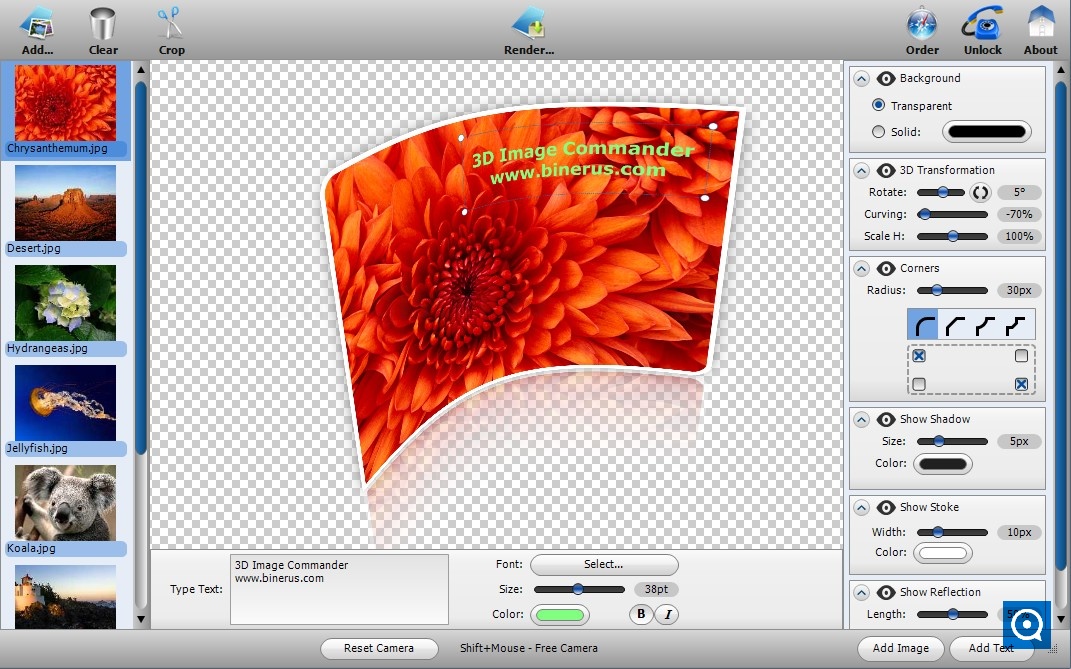 3D Image Commander 2 2.2 : Main window