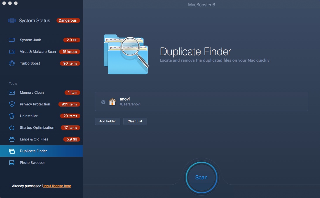 MacBooster 6.0 : Duplicate Finder
