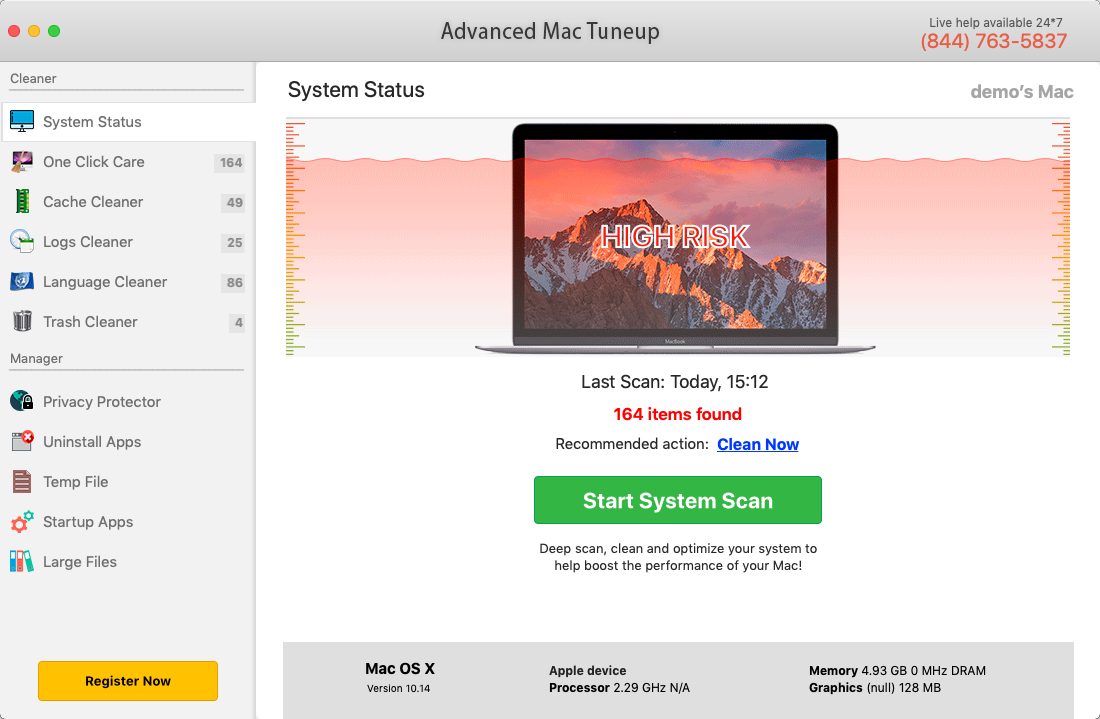 Advanced Mac Tuneup 2.9 : Main Window