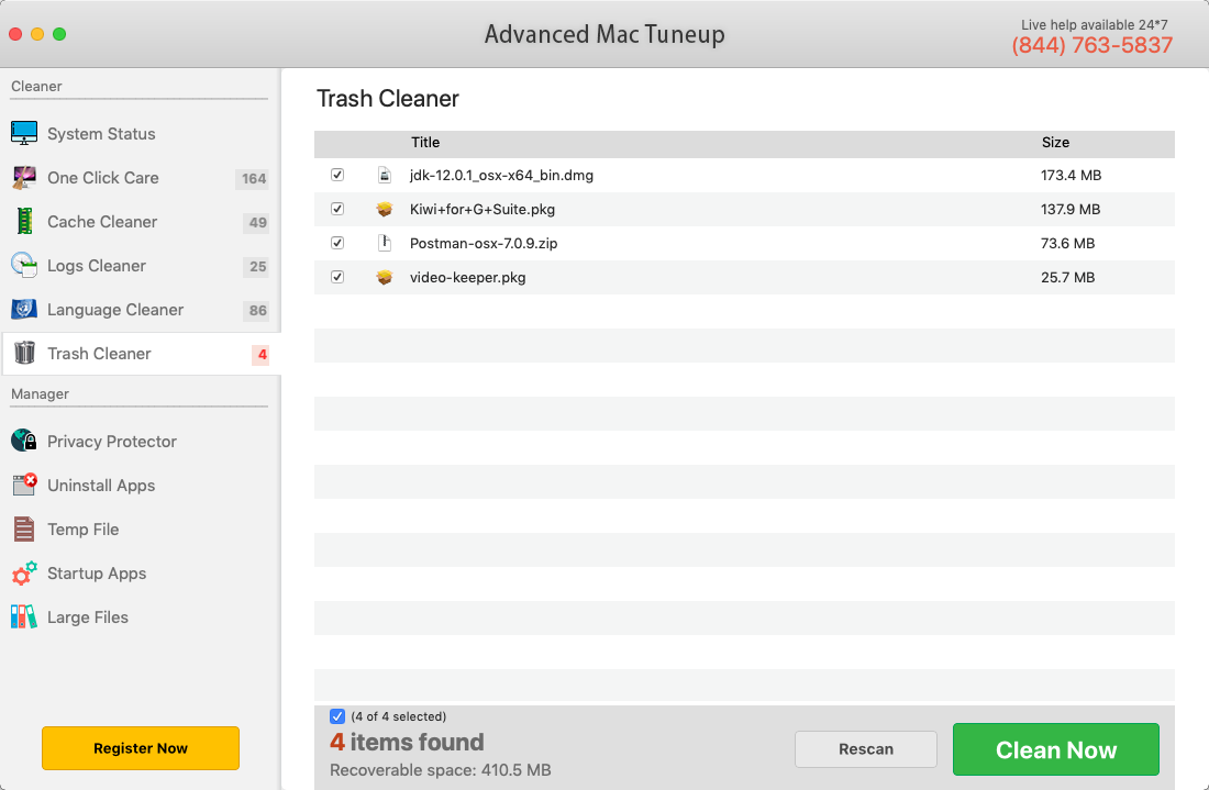 Advanced Mac Tuneup 2.9 : Trash Cleaner