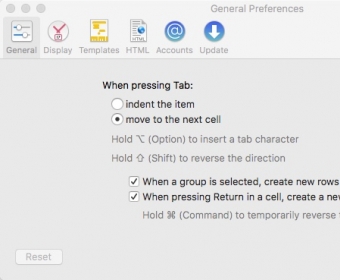 Preferences Window