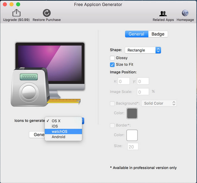 Free AppIcon Generator 1.0 : Main image