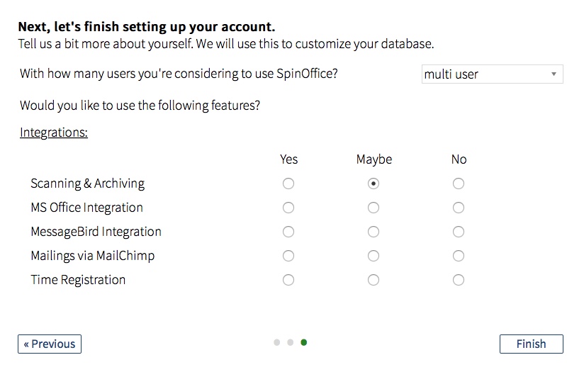 SpinOffice CRM 9.1 : Setting Up Account
