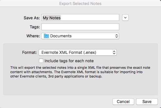 Evernote 7.0 : Exporting Note