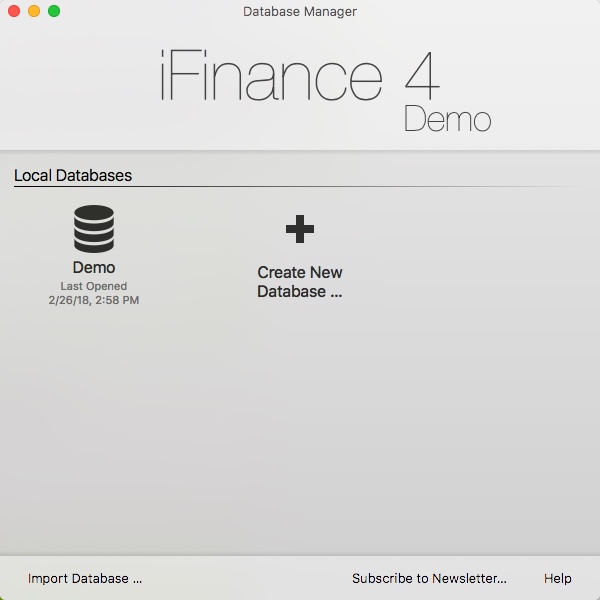iFinance 4.4 : Database Manager