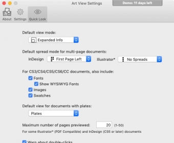 Quick Look Settings