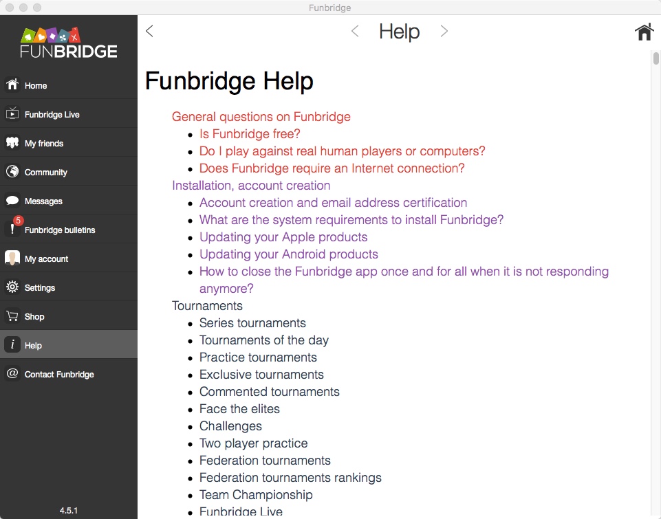 FunBridge : Help Manual