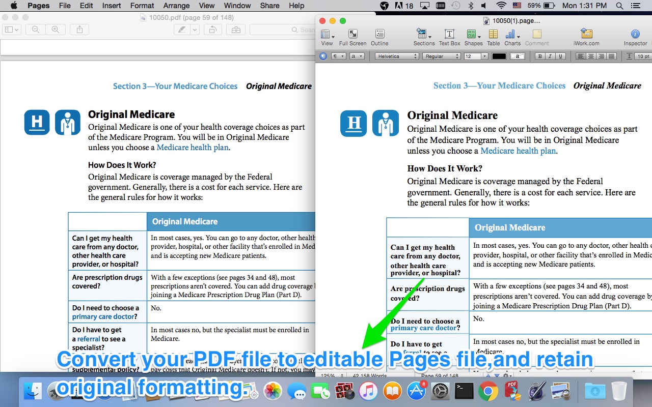 PDF to iWork 2.5 : Main Window