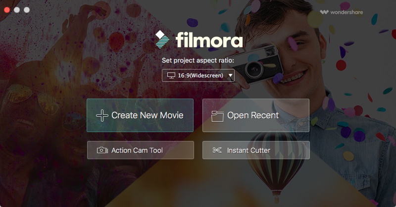 Wondershare Filmora 8.6 : Welcome Window