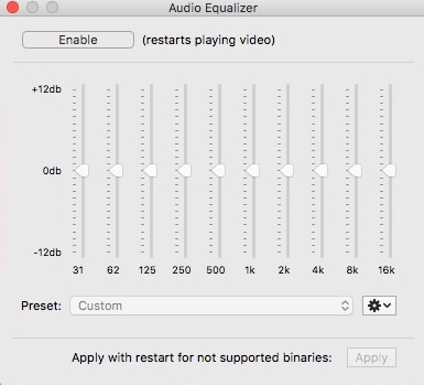 MPlayer OSX Extended 16.1 : Audio Equalizer