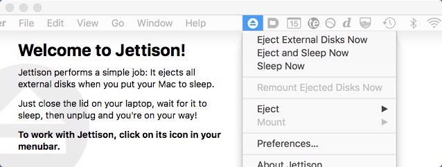 Jettison 1.6 : Welcome Window