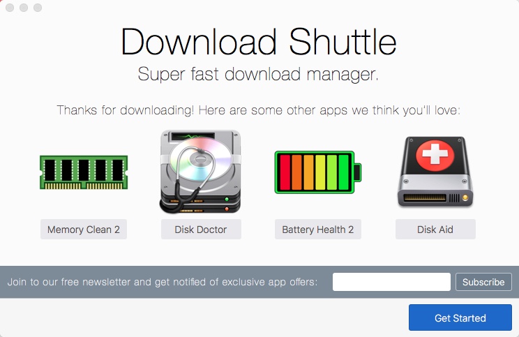 Download Shuttle 2.3 : Welcome Window